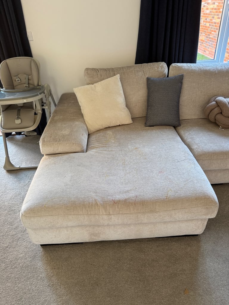 Right facing 3 seater with ottoman storage 