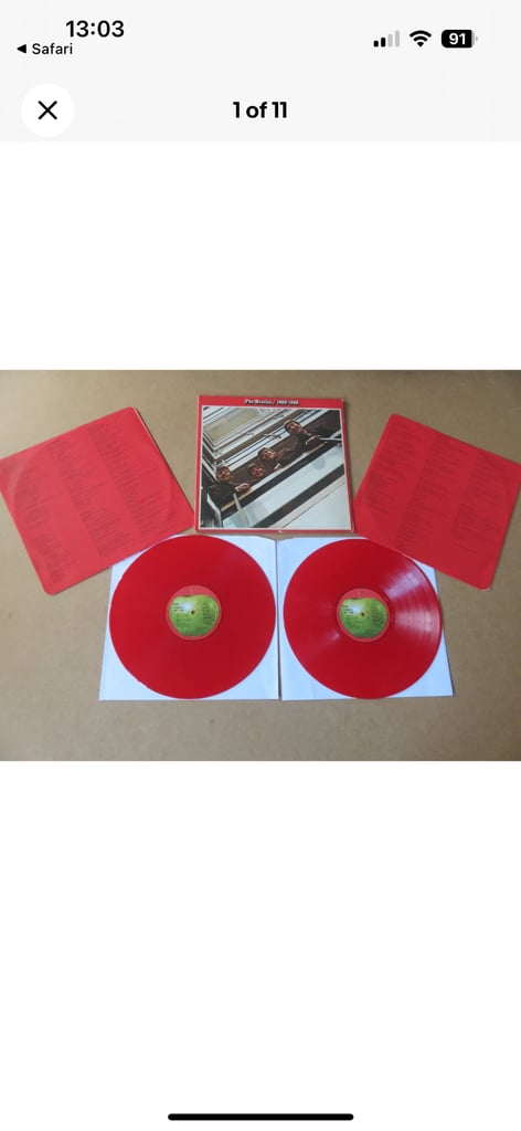image for Beatles red vinyl double album 