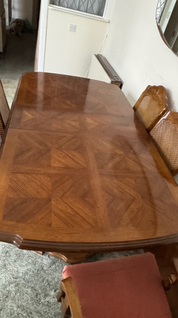 image for Extendable Wooden Dining table + 6 chairs