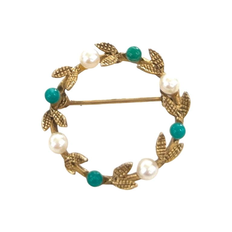 image for Antique 9ct Gold 3gr Seed Pearl Brooch – Edwardian Style