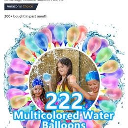 image for 222 Self-Closing Water Balloons, Colourful Mixed Water Balloons