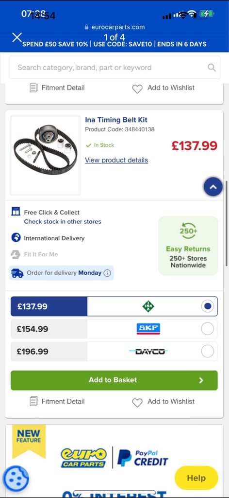 VW/Audi/Seat Timing Belt and Water Pump kit