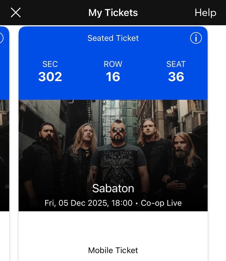image for 2x sabaton concert tickets 