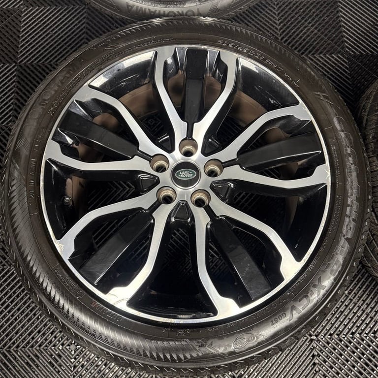 21'' GENUINE RANGE ROVER SPORT LAND DISCOVERY BLACK DC WHEELS TYRES ALLOYS 