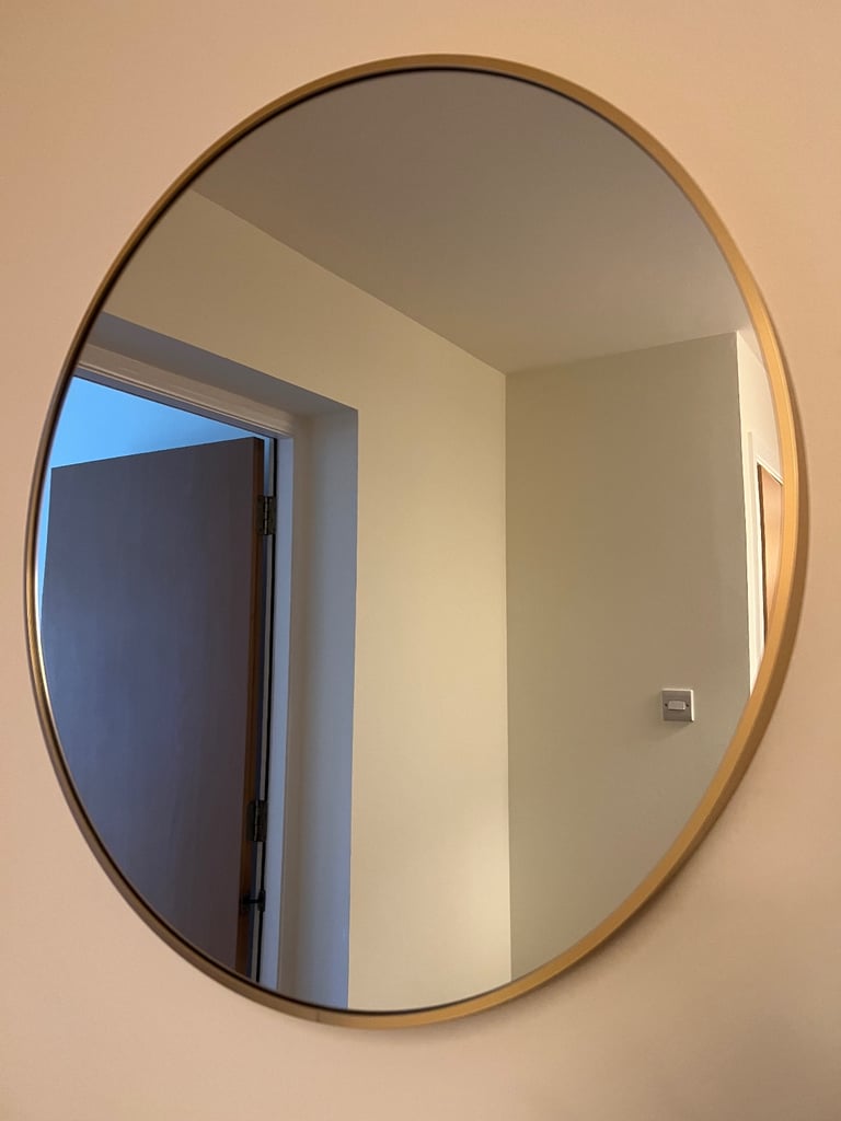 image for John Lewis Gold Round Mirror