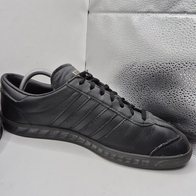 Adidas Hamburg Originals Black Leather Men's UK 9 Striped Casual Terraces