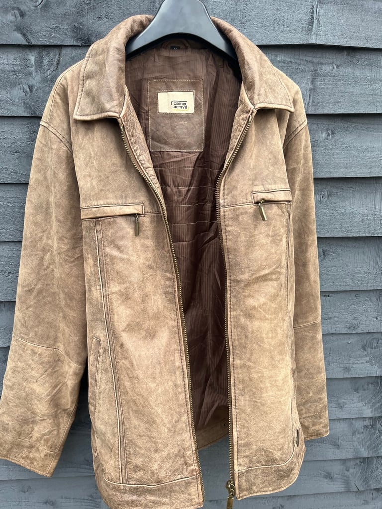 Carmel Active Vintage Leather Jacket Men’s Size L Colour Brown
