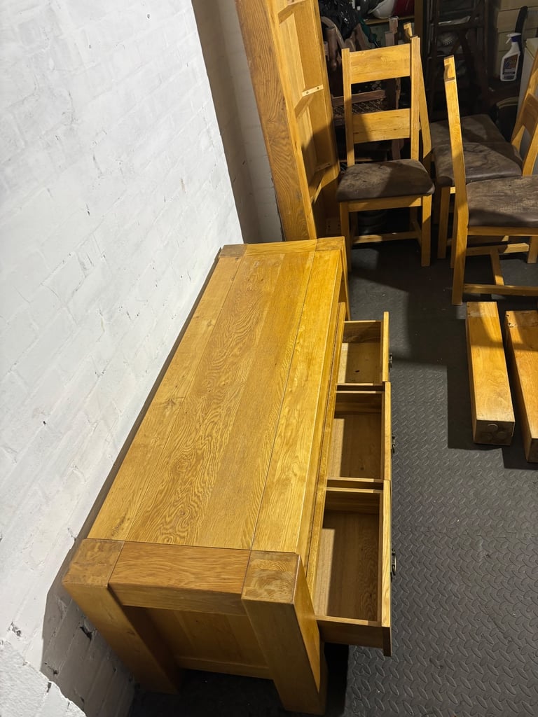 Large Solid oak tv unit