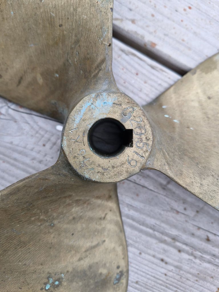 Used 3 Blade Boat Propeller Brass V 16 x 12 C20519