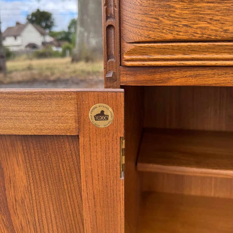 Vintage Ercol Connoisseur Bureau Model 867 Golden Dawn Writing Desk Storage