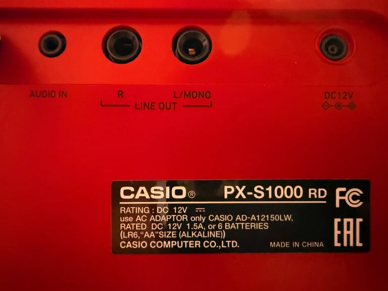 Casio Privia PX-S1000 Digital Piano, Red, 88 Weighted Keys