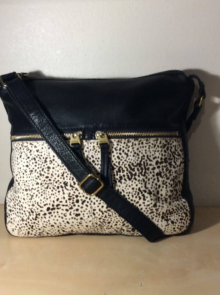 Fossil Black Leather Crossbody Bag 