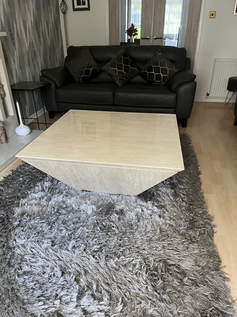 Cream Marble large coffee table 