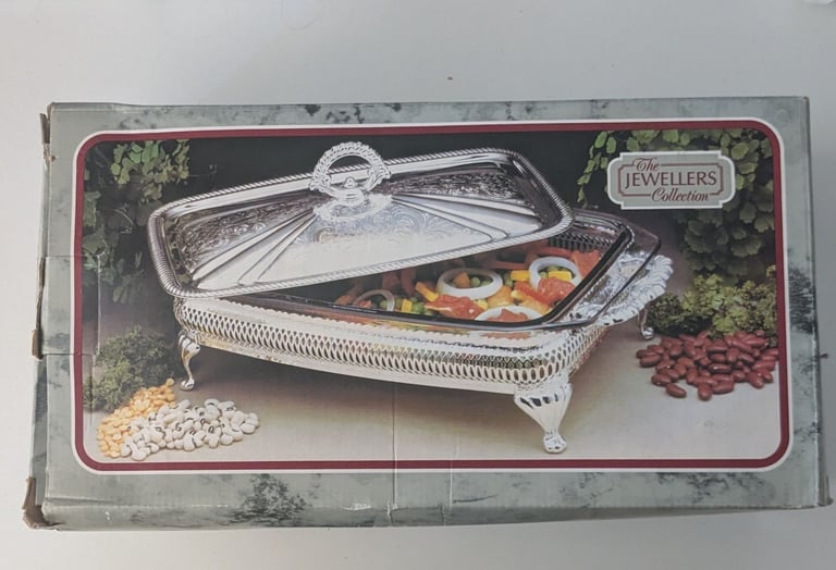 image for Silver plated casserole dish 