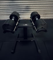 image for 2 x 32kg Adjustable Dumbbells and stand (new)