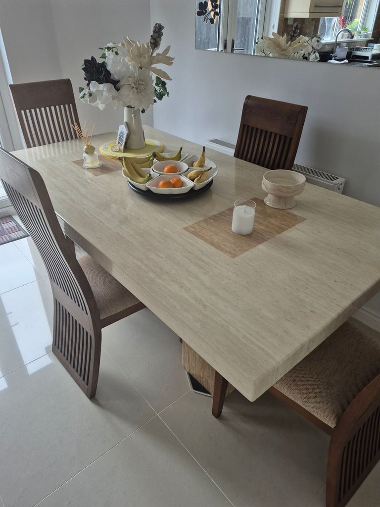 image for Marble Dining Table 6 chairs.