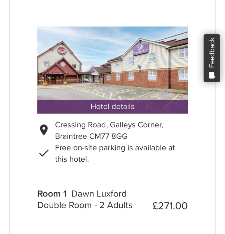 Hotel stay for Creamfields South 26-29 May 