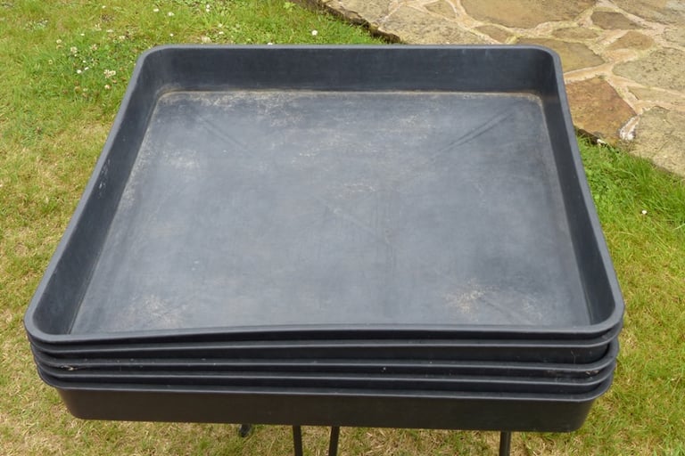 Plastic trays for greenhouse or cold frame