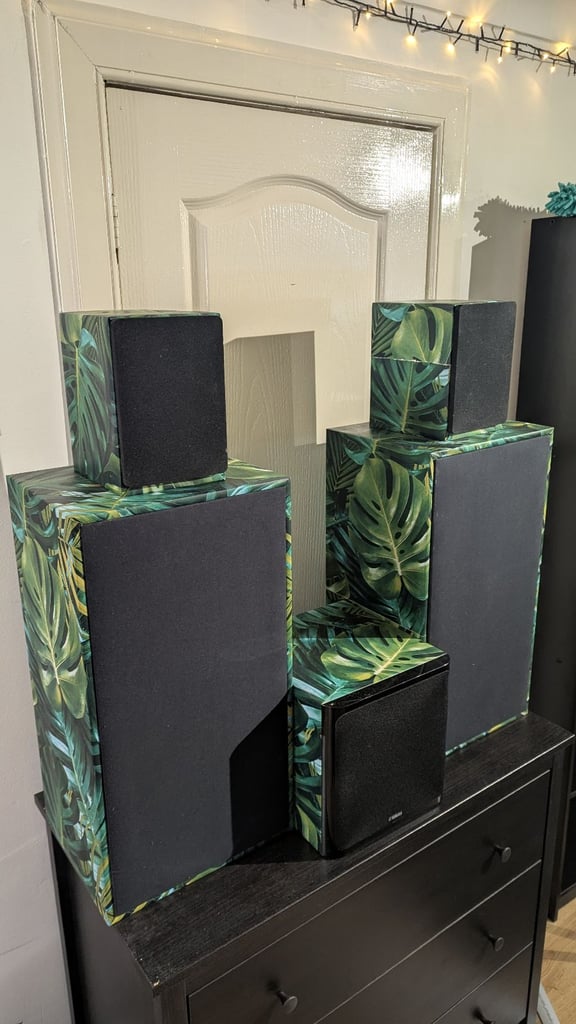 image for 5 speakers custom wrapped in leaf
