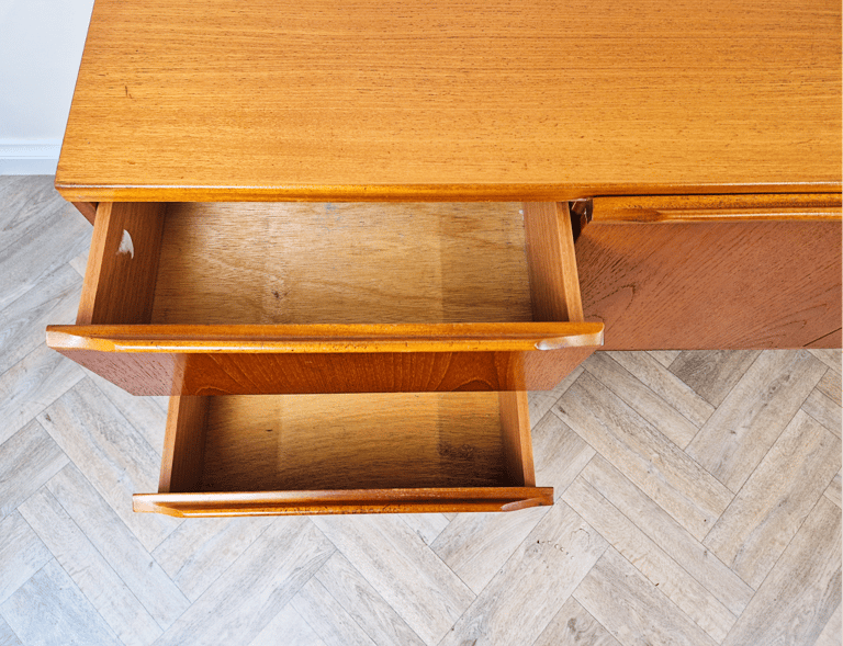 Vintage Mid Century Pyramid Teak Danish Design Sideboard Buffet Credenza BL678
