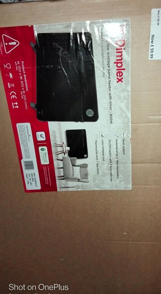 2 New Dimplex Low Wattage Electric Heaters £35 each