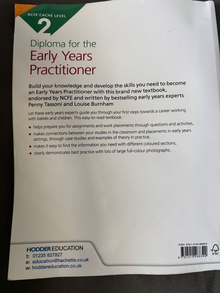 NCFE CACHE level 2 diploma for the early years practitioner 
