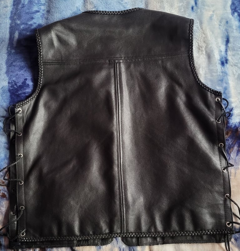 Genuine motorbike Leather waistcoat 