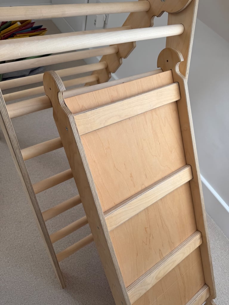 Kids pikler triangle, wooden with slide/ladder