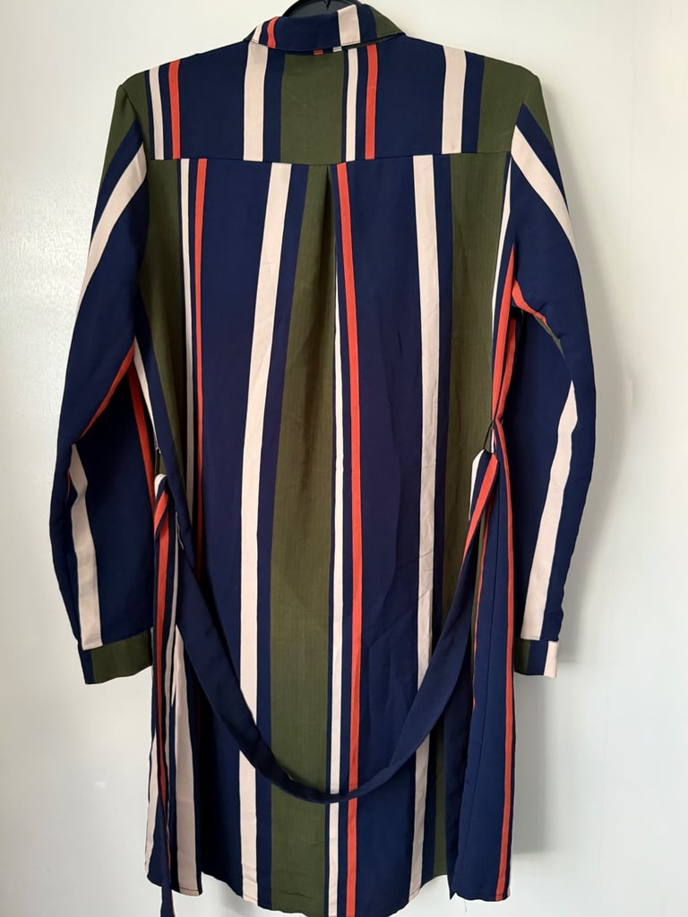 Striped multicoloured shirt dress, size 12/14