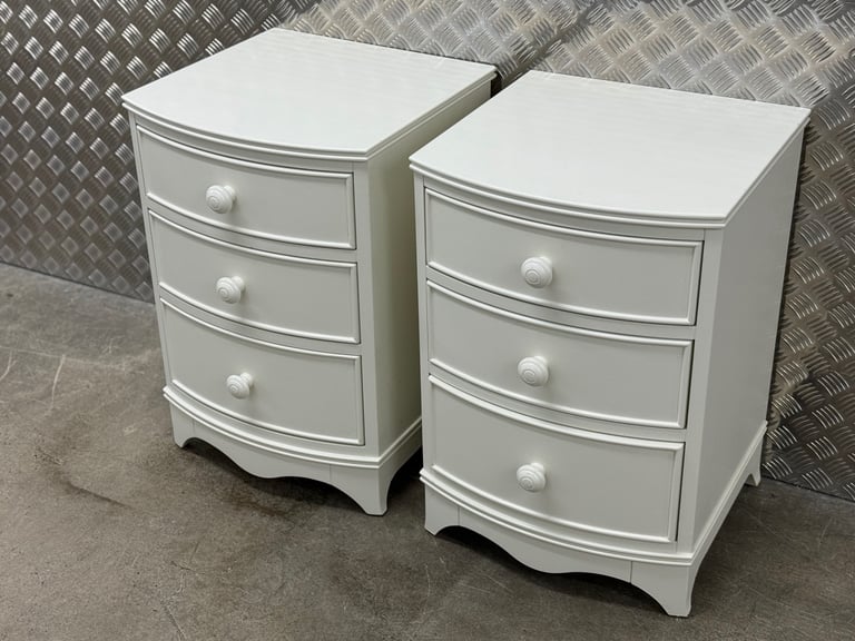 Laura Ashley Broughton pair of bedside tables white 