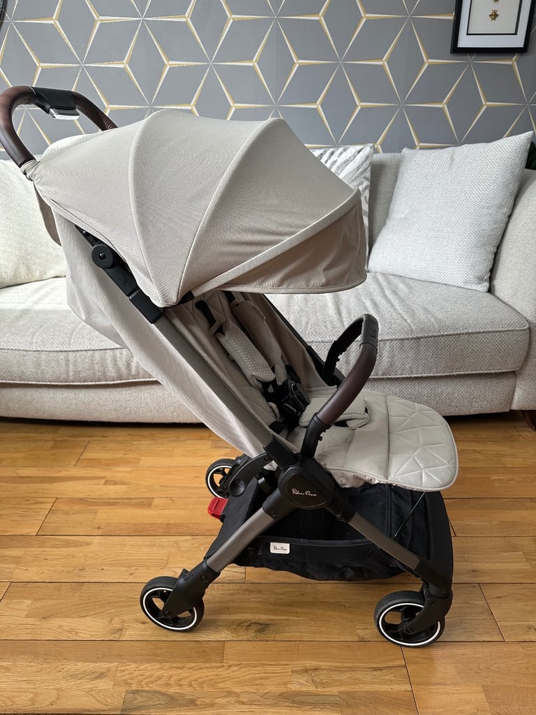 Silver Cross Clic Stroller with rain cover - Almond