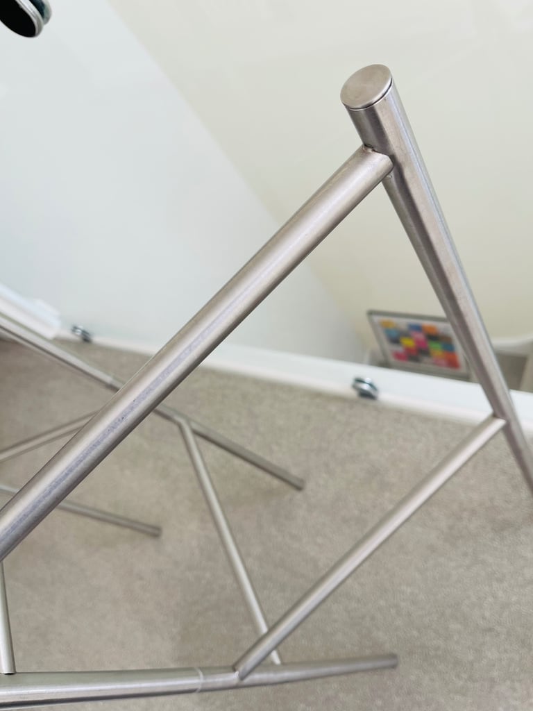 Two IKEA stainless steel clothes stands, organisers 