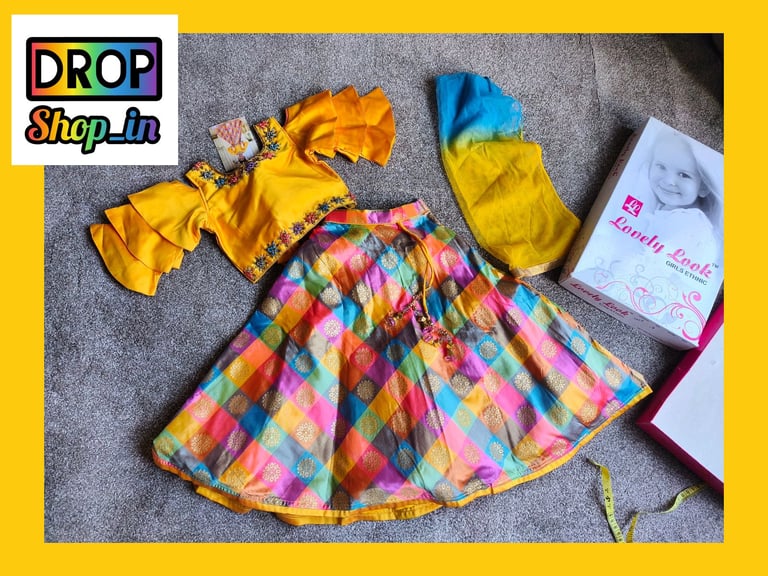 Baby Girls Toddler Asian Diwali Wedding Indian Suit Langha 1-2-3 Years Size 18