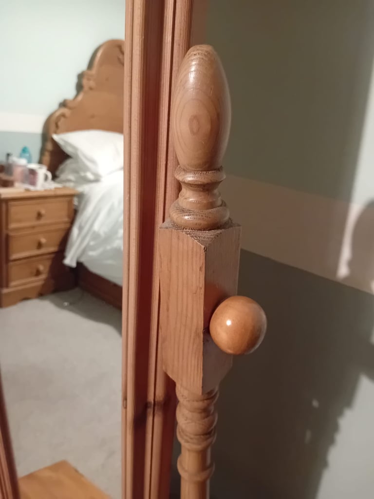 Pine Upstand Mirror With Drawer