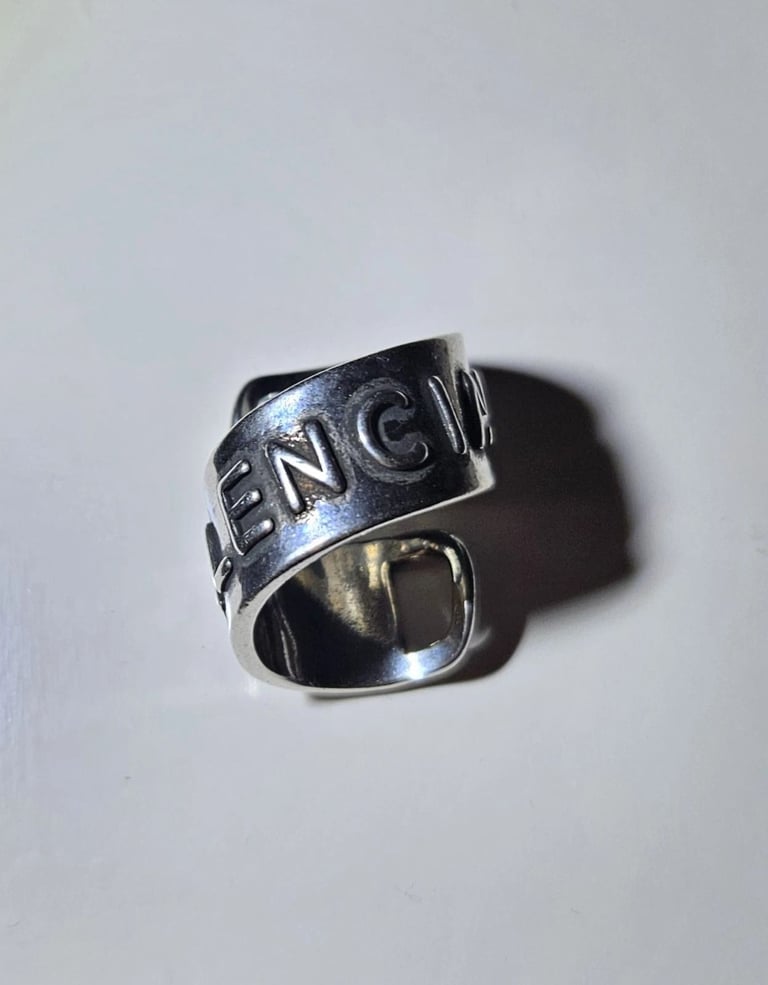 image for Balenciaga Gourmette Ring Silver 925 Women Men Size 8 Easy to Adjust Unisex