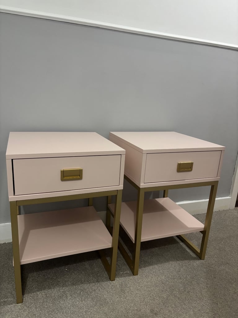 image for Brand New Melody Maison Pink Bedside Tables