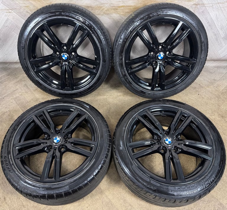 18'' GENUINE BMW 2 SERIES TOURING F45 F46 486 M SPORT BLACK ALLOY WHEELS TYRES ALLOYS