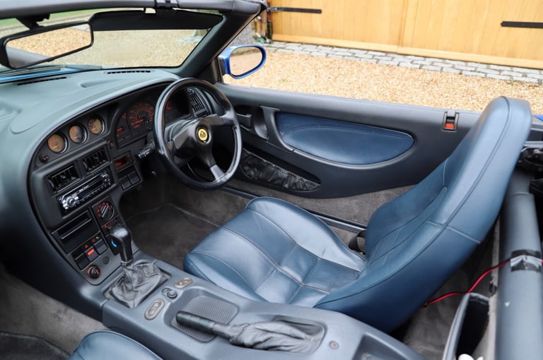Lotus Elan M100 S2, 1995. Pacific Blue metallic with full dark blue leather.