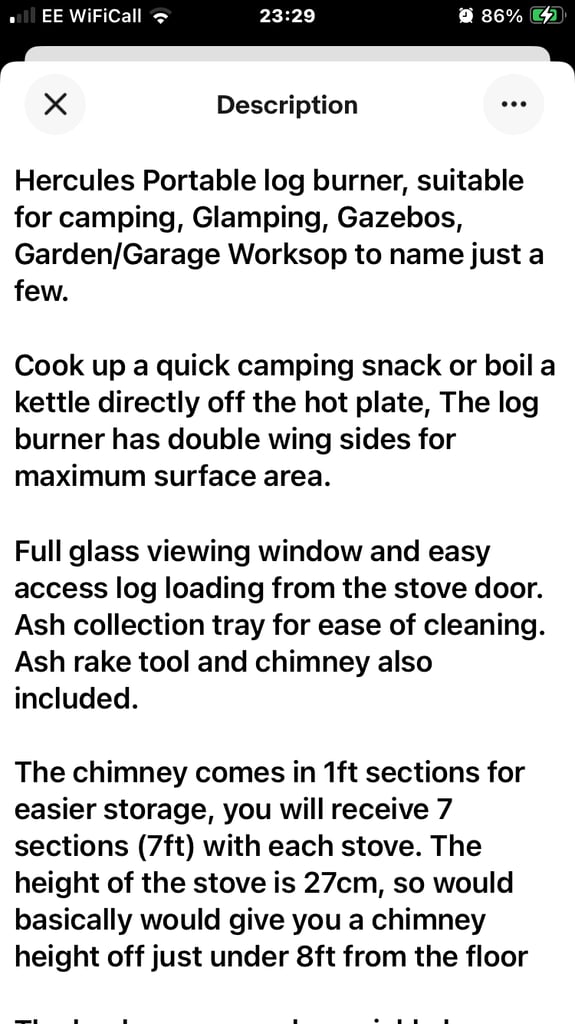 Brand new log burners 