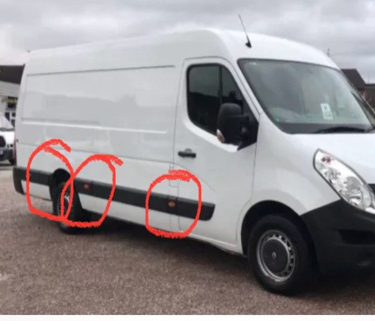 Renault Master III 768570130R Door Moulding Panel Strips - Front And Rear Right 
