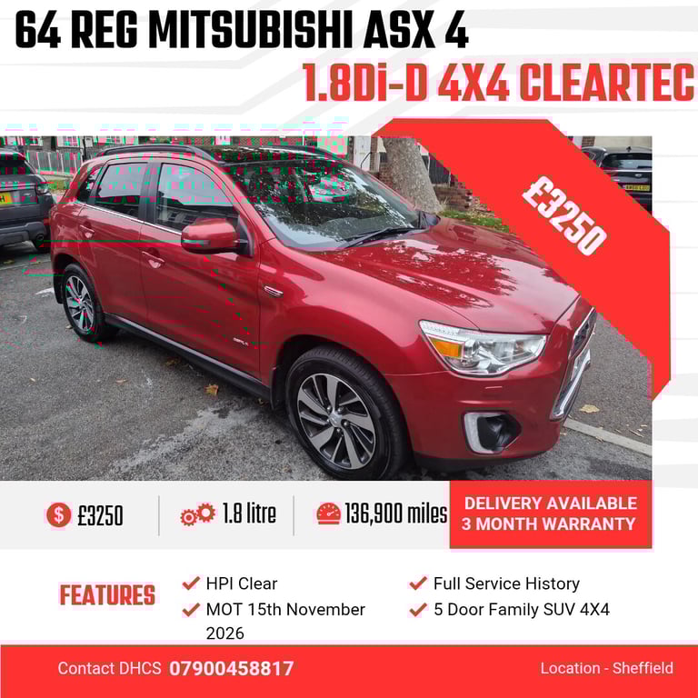 2014 Mitsubishi ASX 1.8 4 5dr 4WD HATCHBACK Diesel Manual