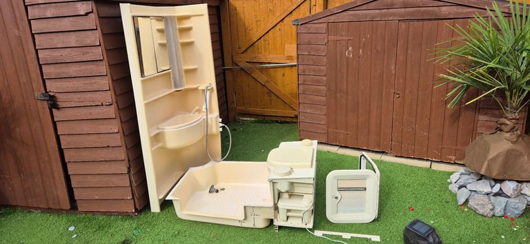 Whole complete toilet unit for camper conversion.