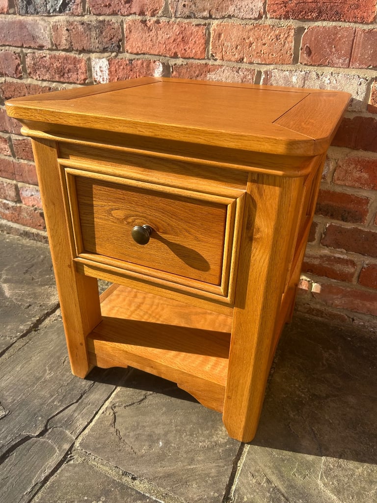 Rustic Solid Oak Side Table - Great Condition 