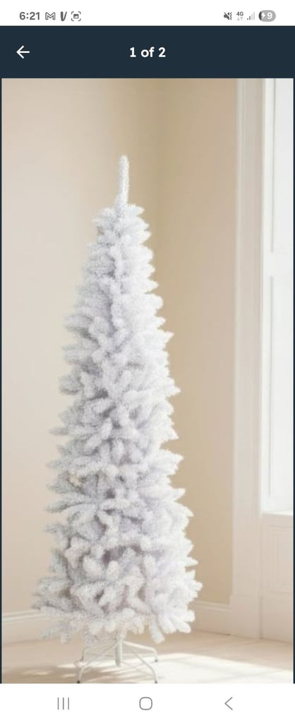 image for Christmas tree white pre lit 7ft space saving tree 