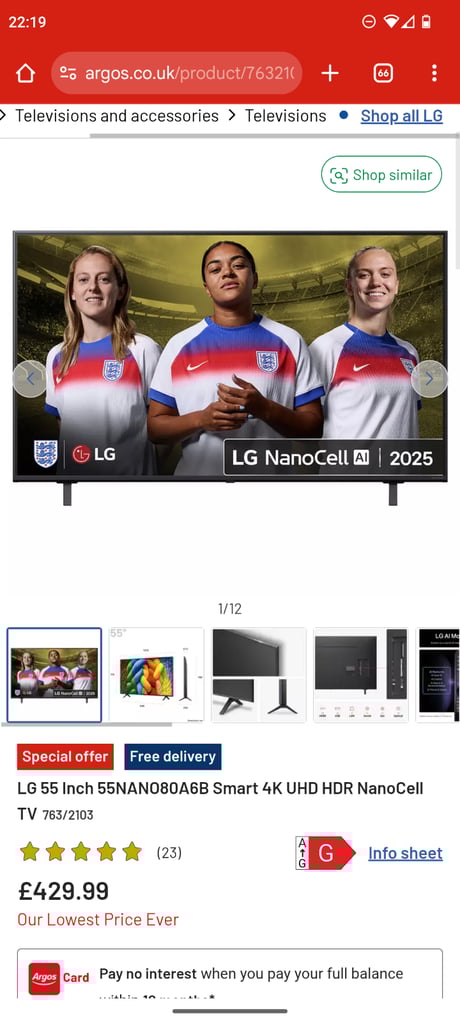 RRP £430 - BRAND NEW Stunning LG 55 inch Nanocell AI 4k ultra HDR smart TV 2025 version brand new 