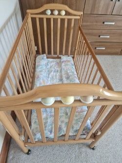 baby pine solid cot from birth