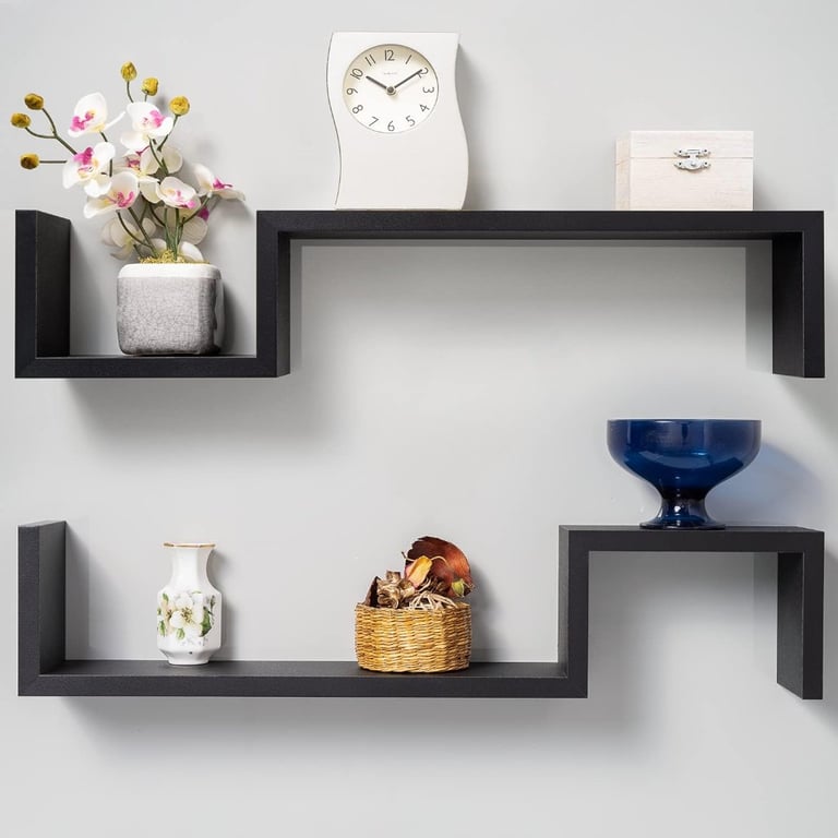 Gatton Design Floating Shelves (Up and Down)- Grey, Black, White