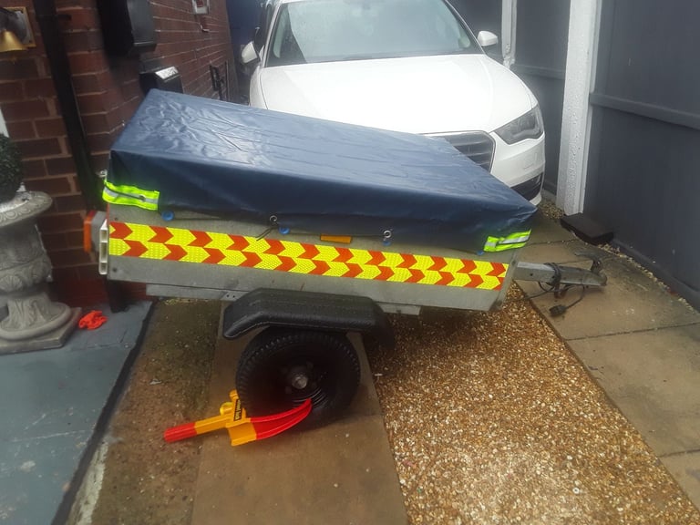 image for Trelgo galvanised trailer size 4x3 lights fitted  new tyres and spare wheel and new cover 