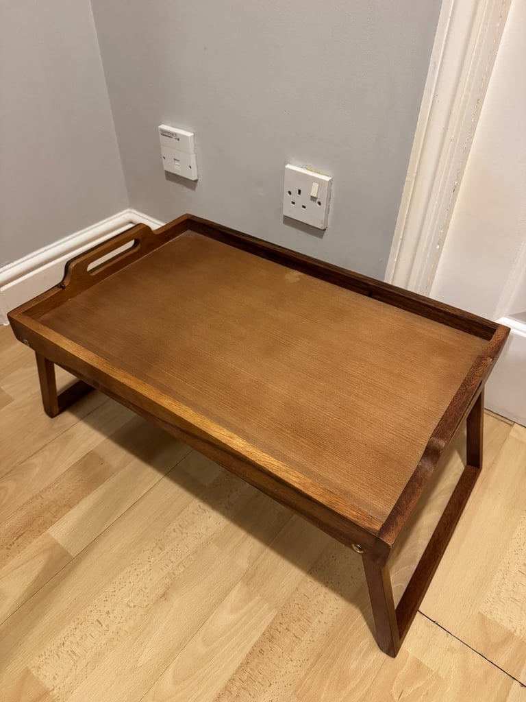 Mid century bed serving table 