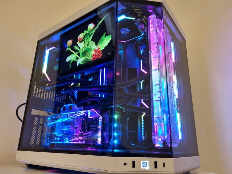 image for BARGAIN GAMING PC 32GB DDR5 CUSTOM WATERCOOLED RYZEN 7 7800X3D 4K VR AI RX 7800 XT SSD 2TB COMPUTER